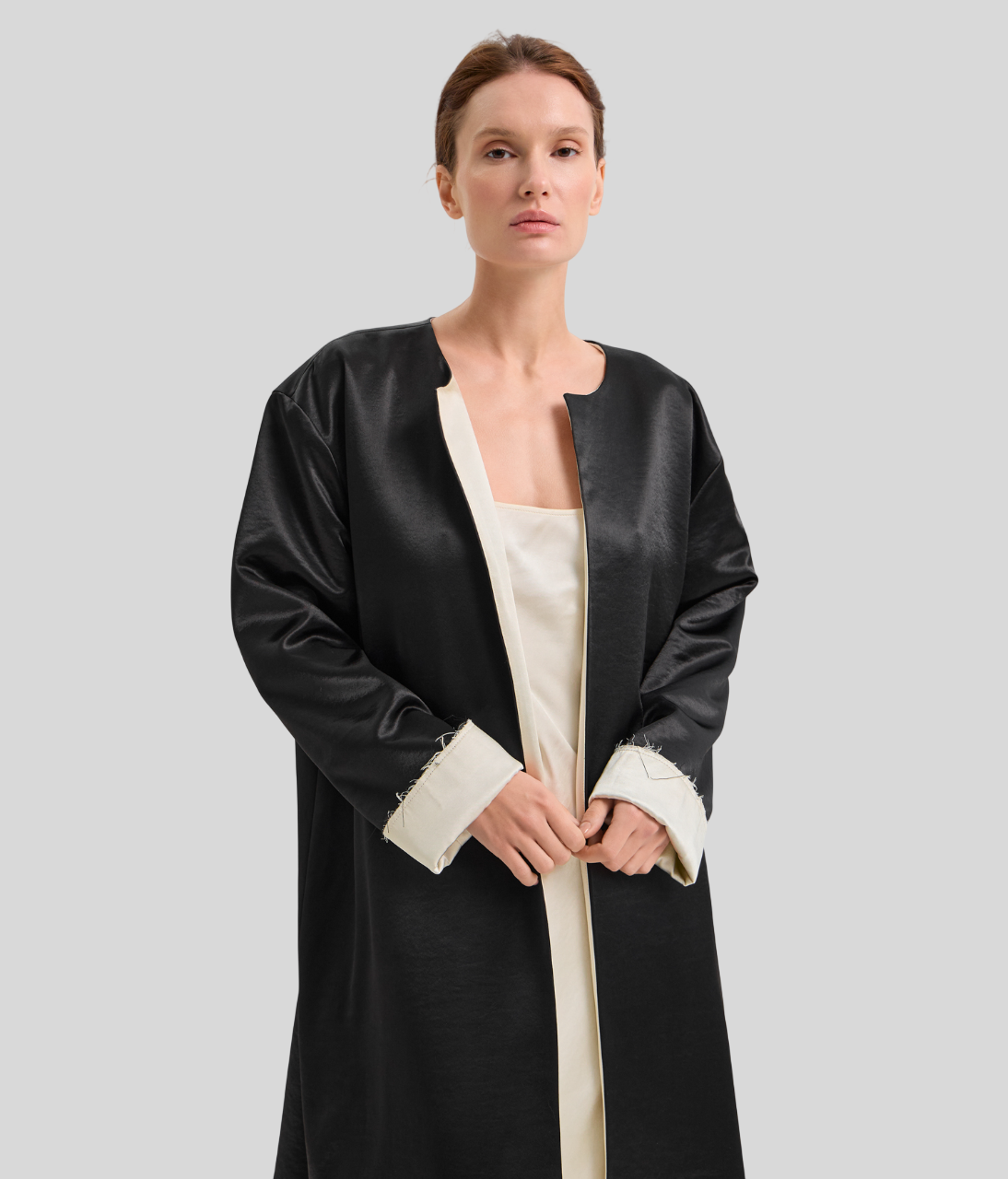 Двостороння сатинова накидка Jacqueline